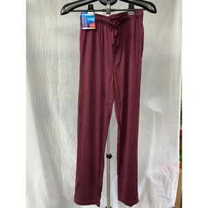 Hanes Mens Knit Sleep Pants Maroon Lounge Pajama Bottoms Size Small NWT